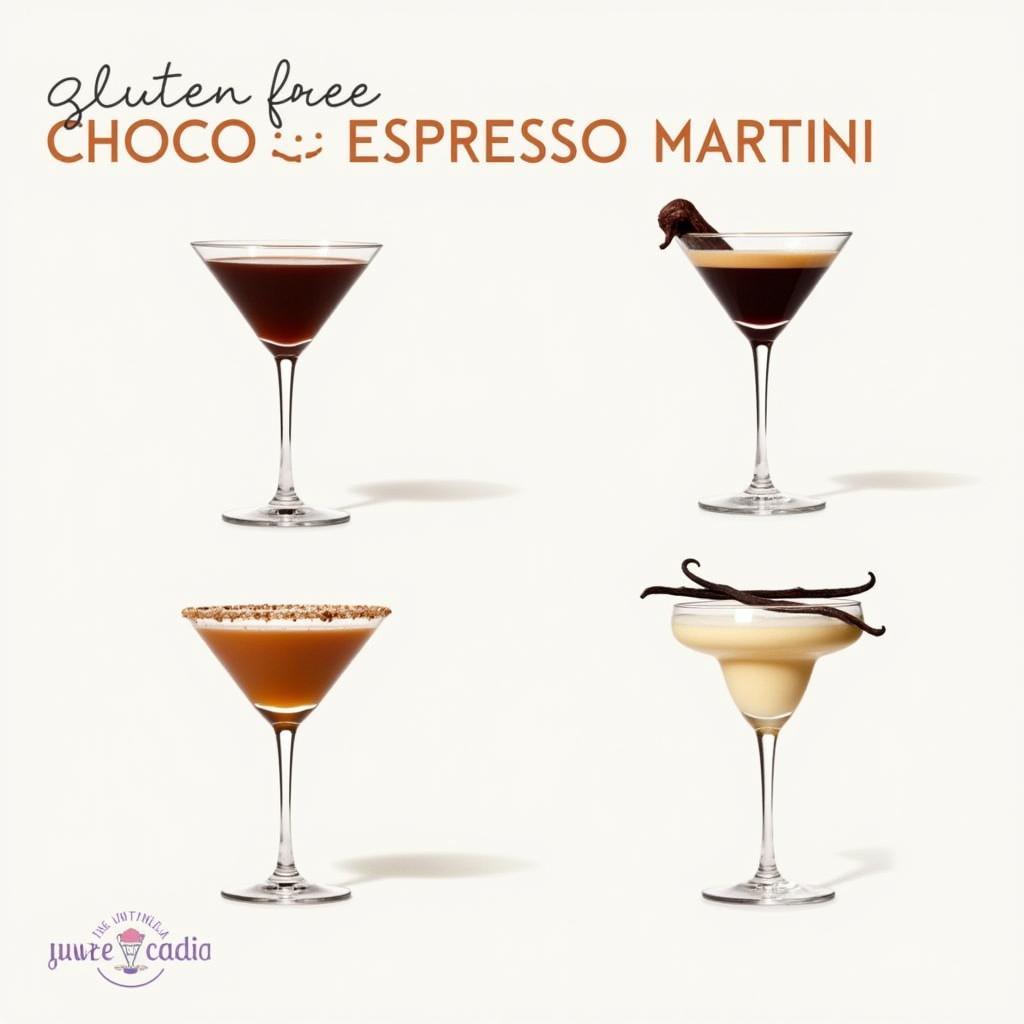 Different types of gluten-free espresso martinis