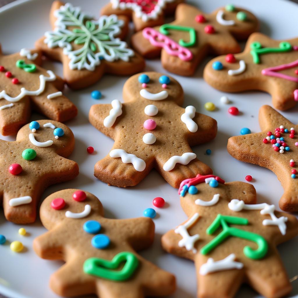 Decorated gluten-free gingerbread men cookies