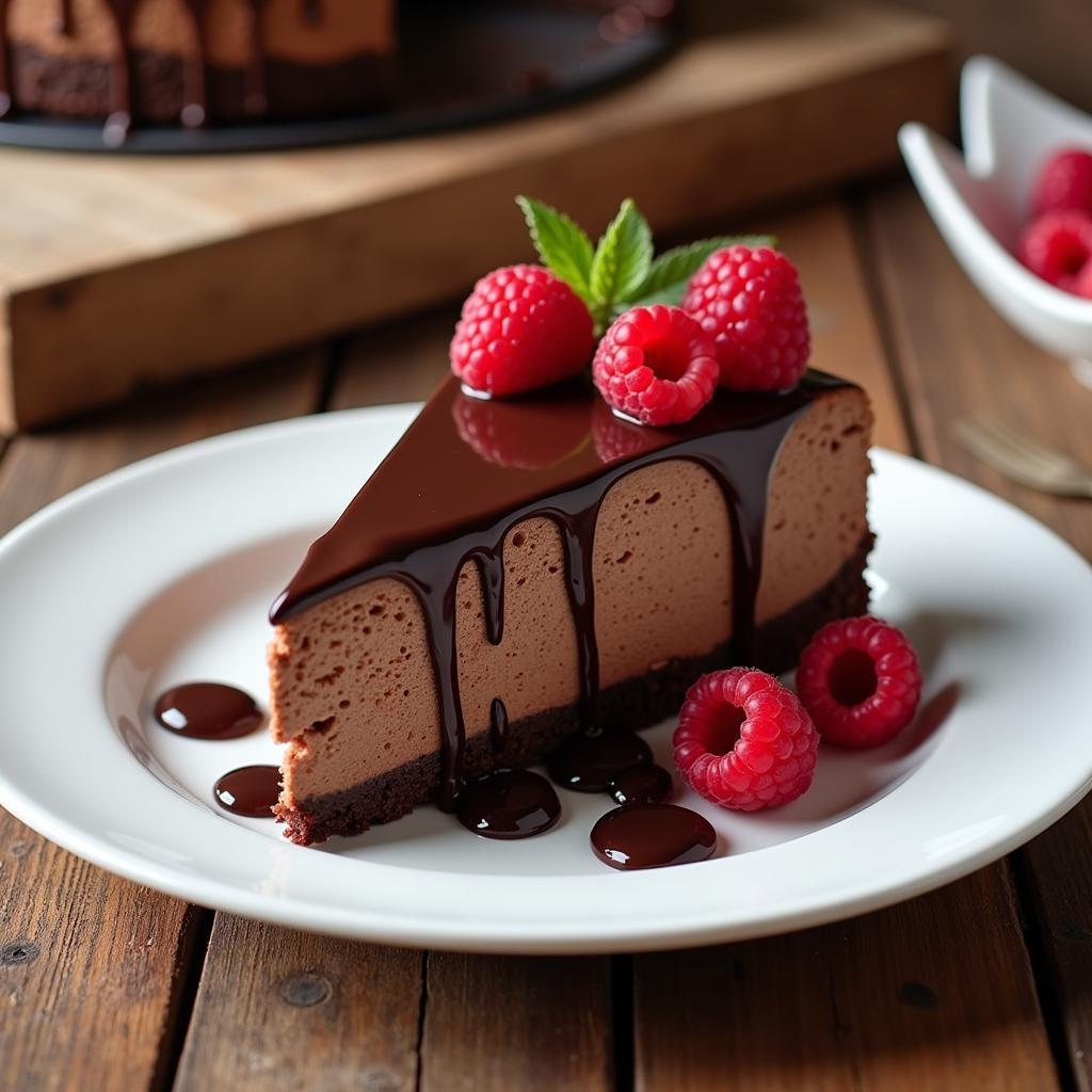 Serving Gluten-Free Godiva Chocolate Cheesecake