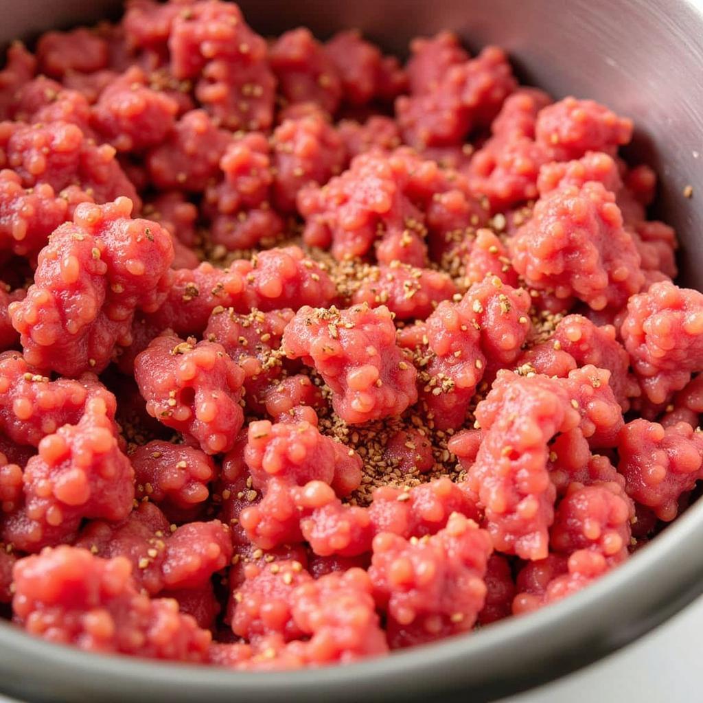 Ground beef in a bowl