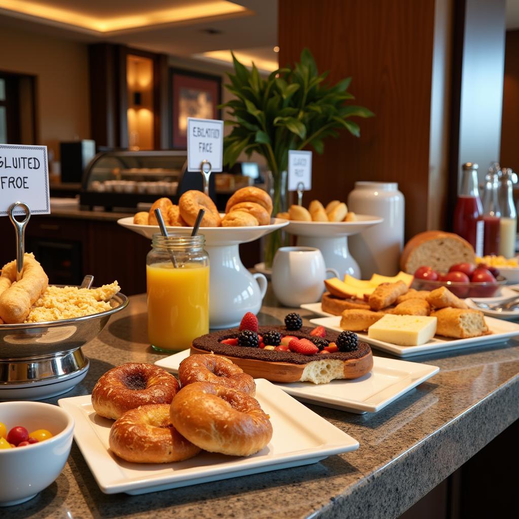 Gluten-free breakfast buffet at a hotel in Paris