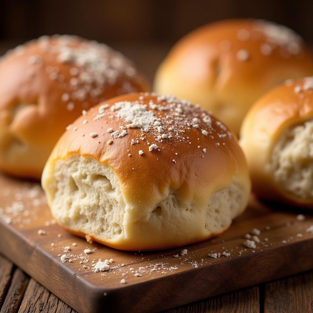 Freshly baked gluten-free kaiser rolls