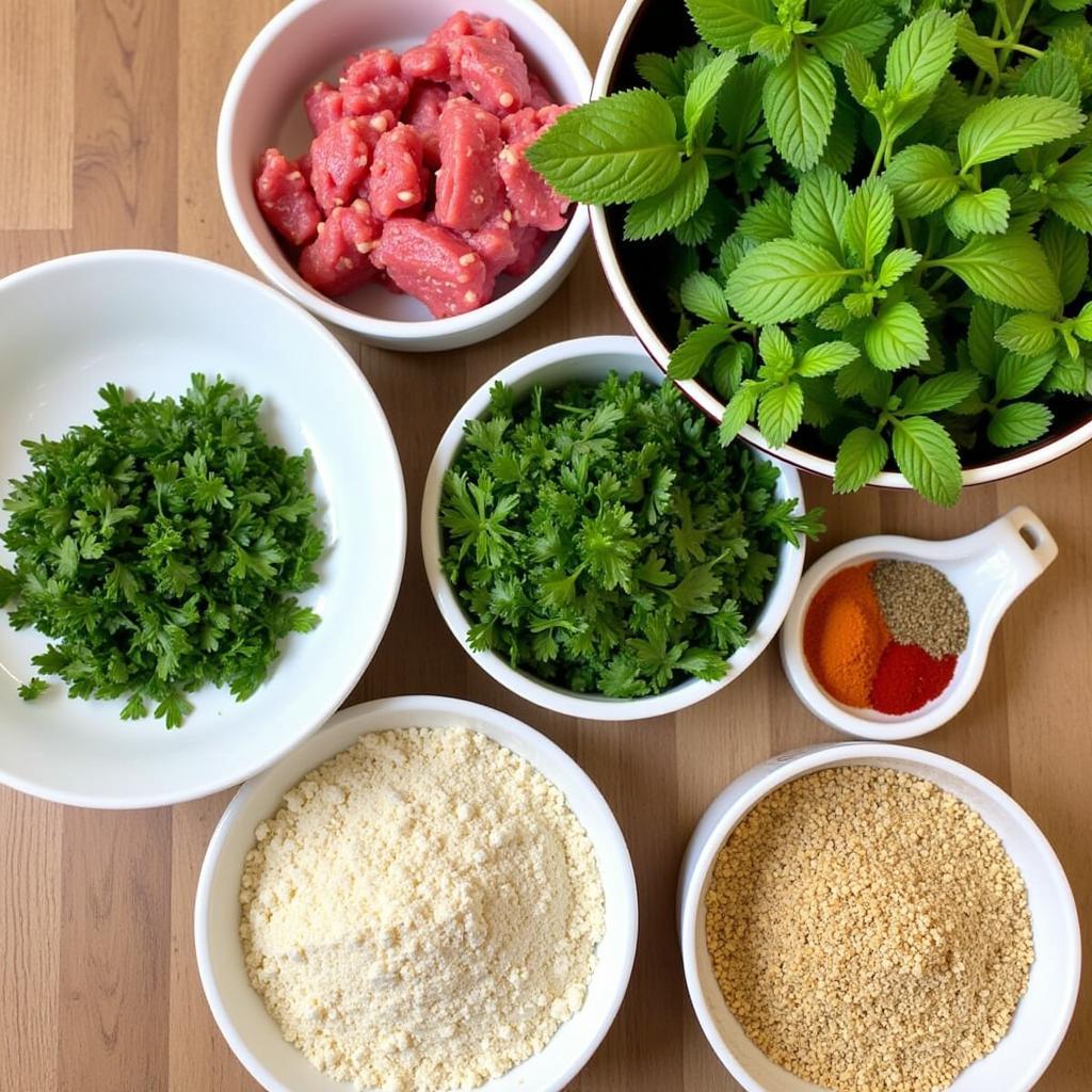 Gluten-Free Kibbeh Ingredients