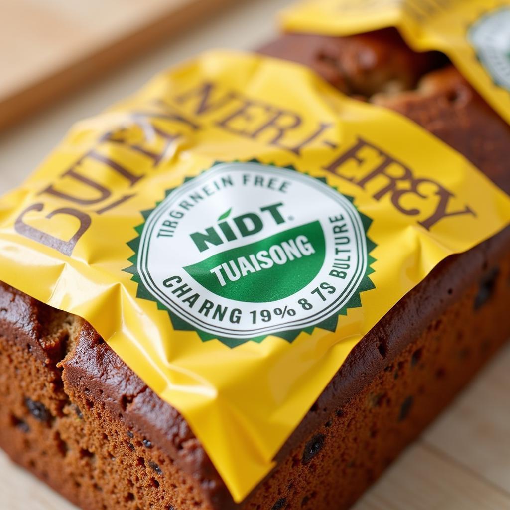 Gluten-Free Label on Banana Bread Packaging