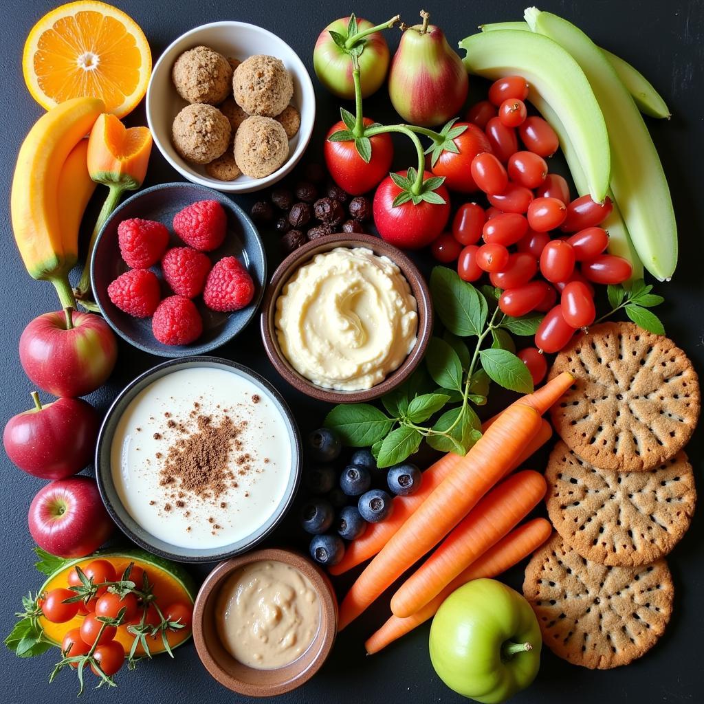 Assortment of gluten and lactose free snacks