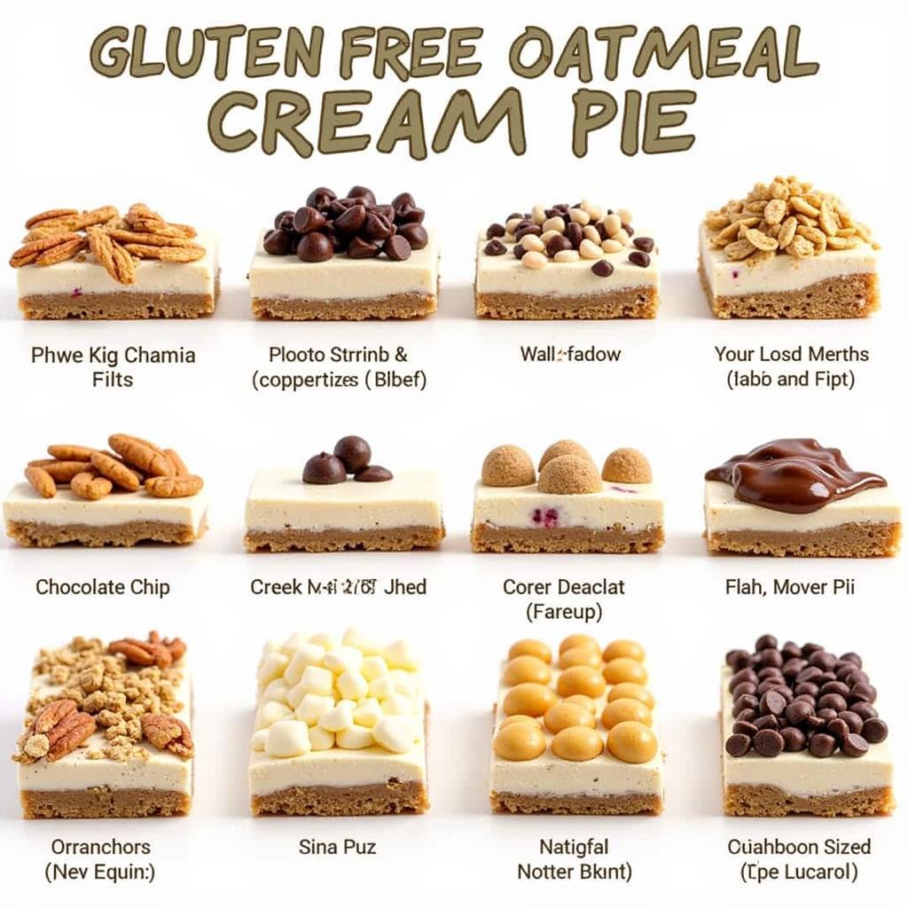 A selection of gluten-free oatmeal cream pie variations, including chocolate chip, spiced, and nut-filled cookies.