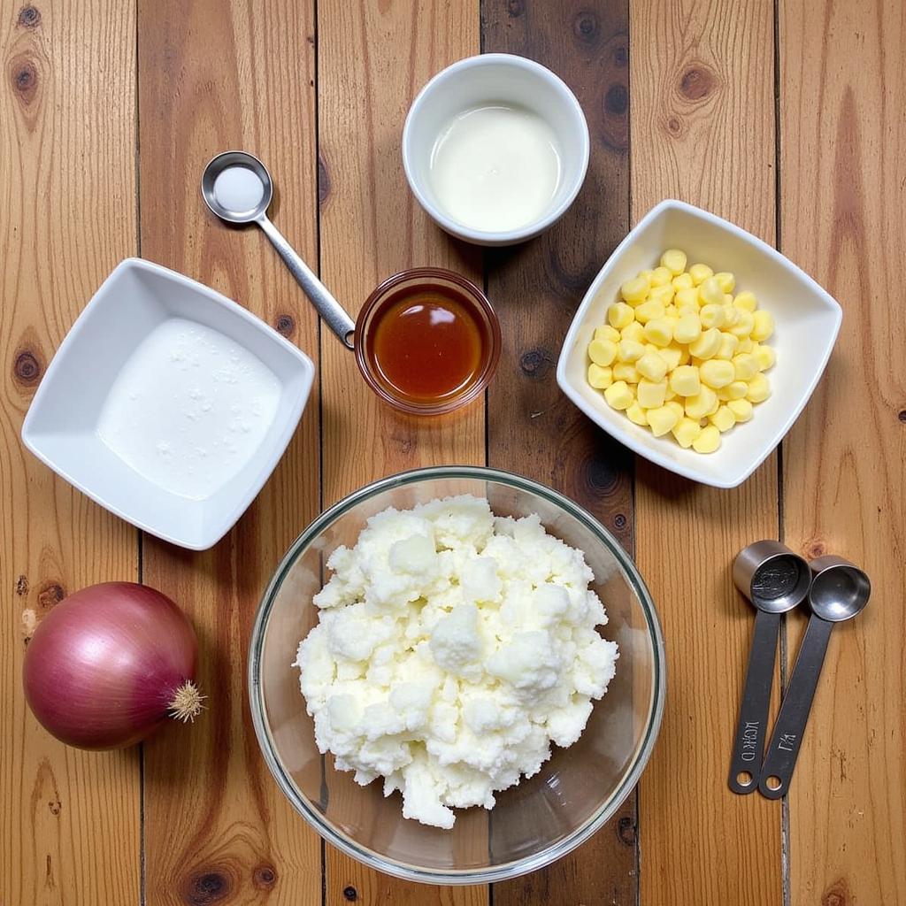 Ingredients for gluten-free onion dip