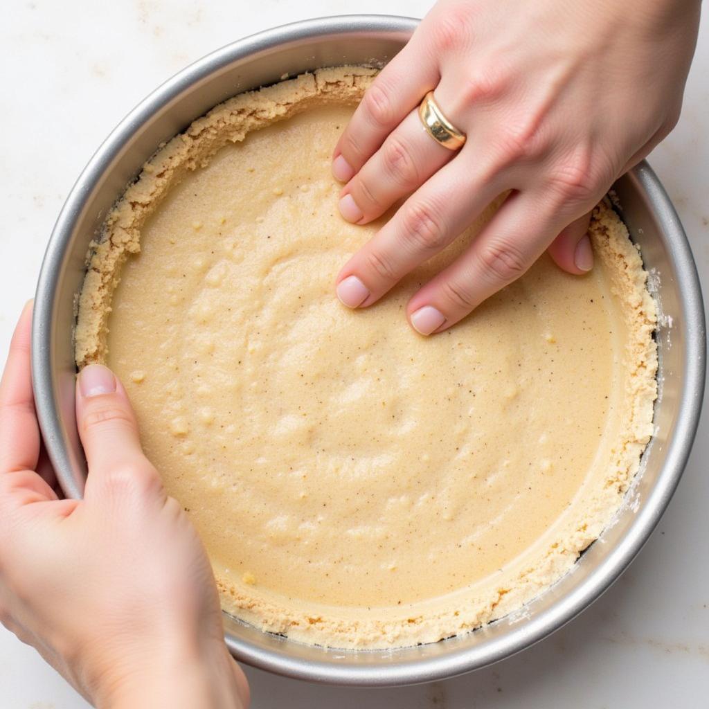 Pressing the Crust into a Pie Pan