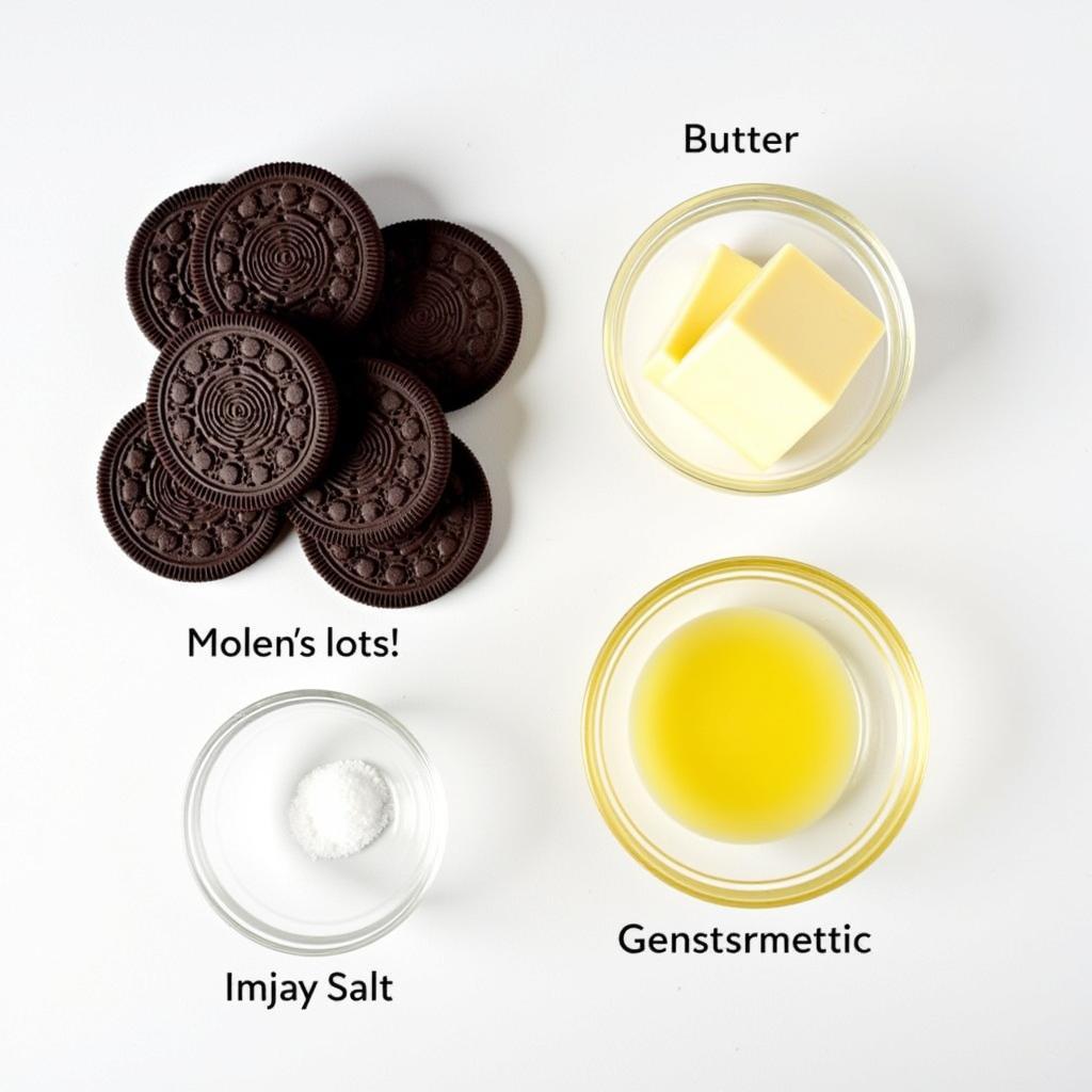 Ingredients for a gluten-free oreo crust