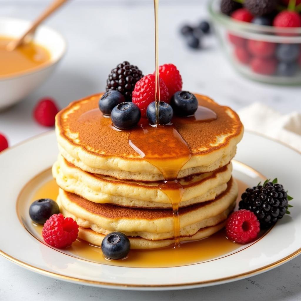 Delicious gluten-free pancakes on a plate.