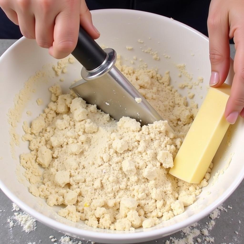 Mixing the Gluten Free Cobbler Topping