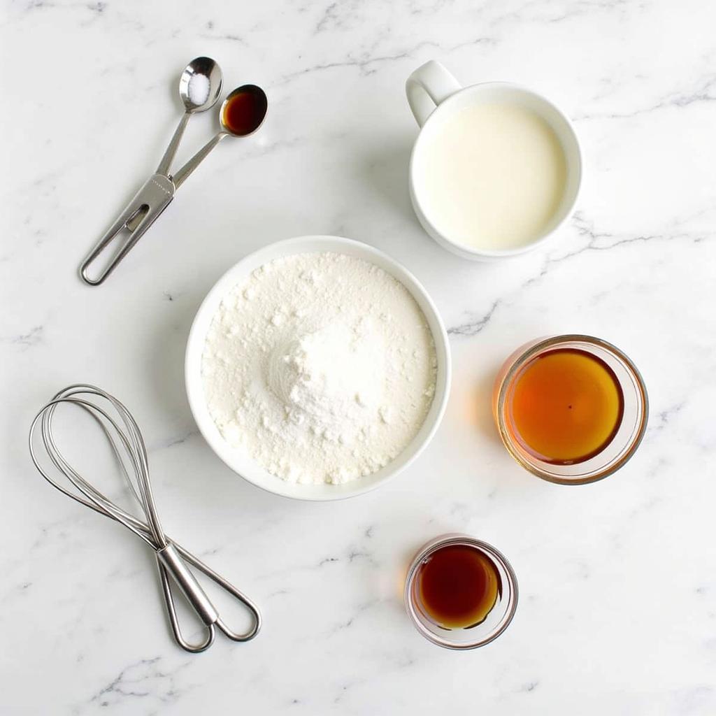 Ingredients for making gluten-free vanilla pudding