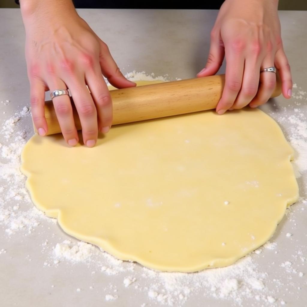 rolling out gluten-free ritz cracker dough