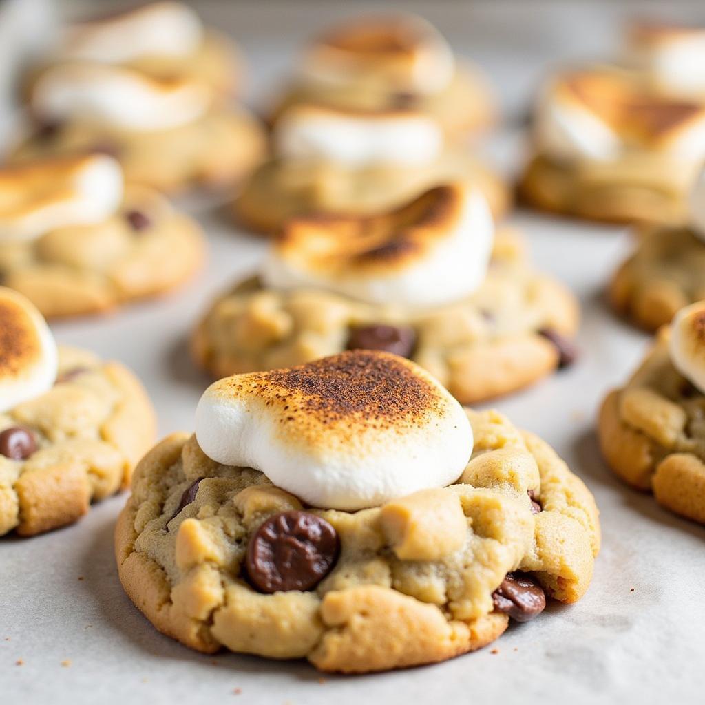 Gluten-free s'mores cookies baking sheet