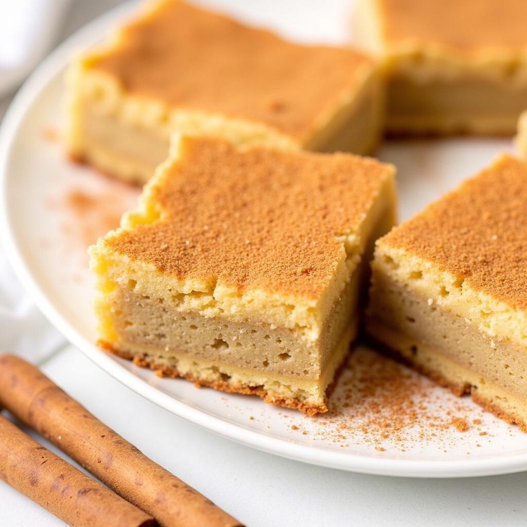 A plate of freshly baked gluten-free snickerdoodle bars