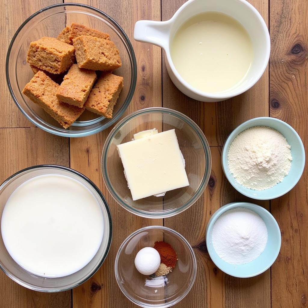 Gluten-free snickerdoodle bar ingredients laid out on a table