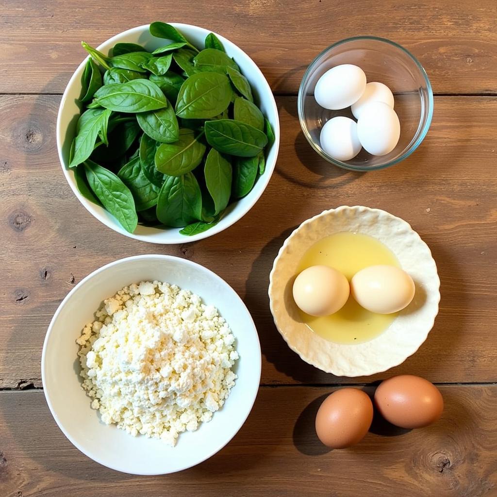 Gluten-Free Spinach Pie Ingredients