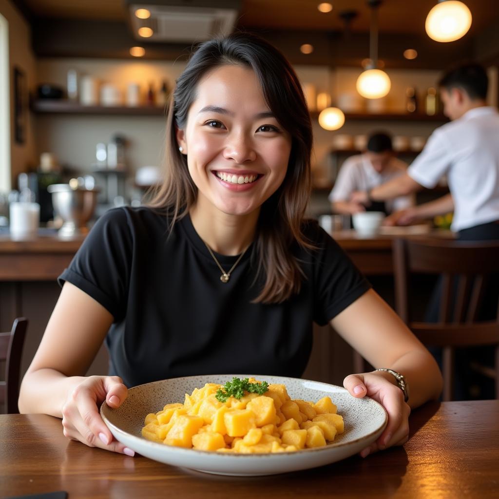 Enjoying Gluten-Free Tamago at a Restaurant