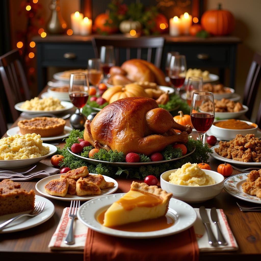 A Thanksgiving table filled with delicious gluten-free dishes