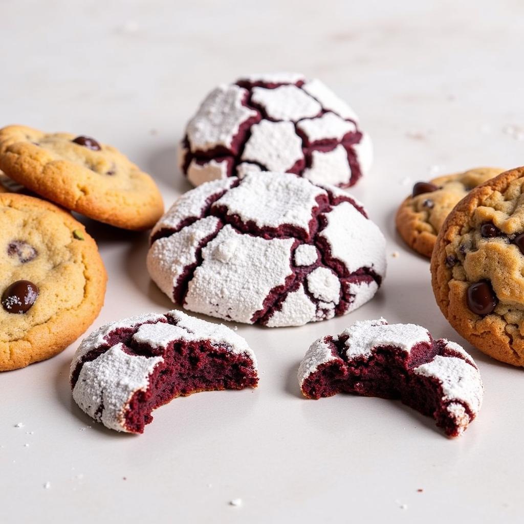 A selection of different gluten-free ube cookies