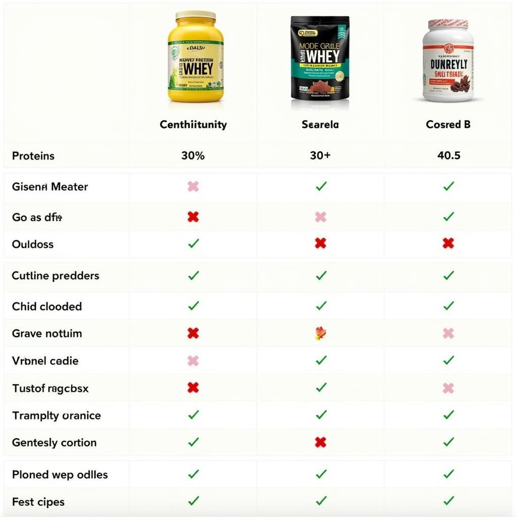 Protein powder brand comparison chart