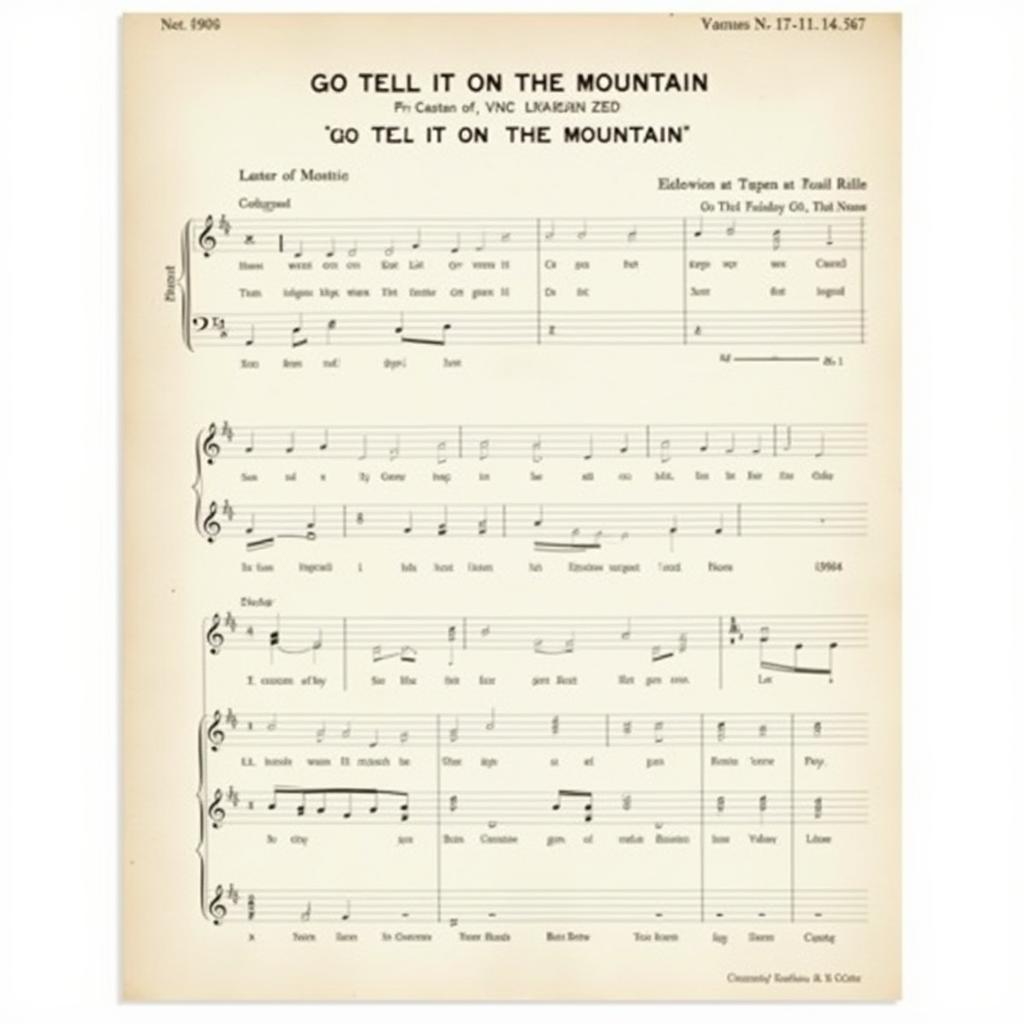 Example of "Go Tell It On The Mountain" Sheet Music