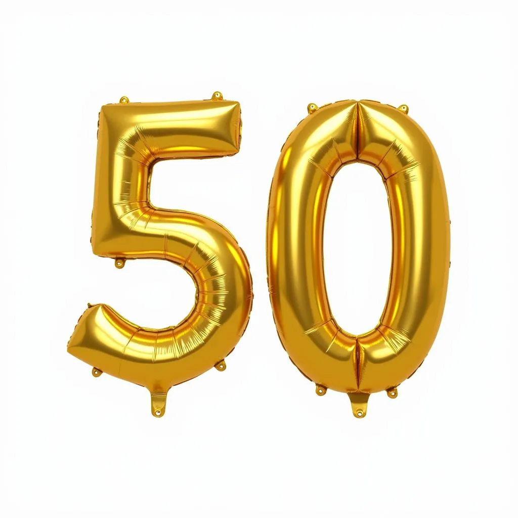 Golden 50th Birthday Balloon SVG