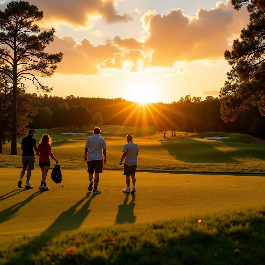 Enjoying a Free Round of Golf with Friends