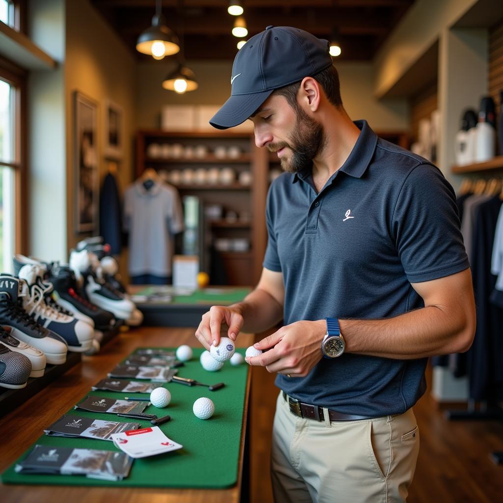 Golfer Choosing Golf Balls