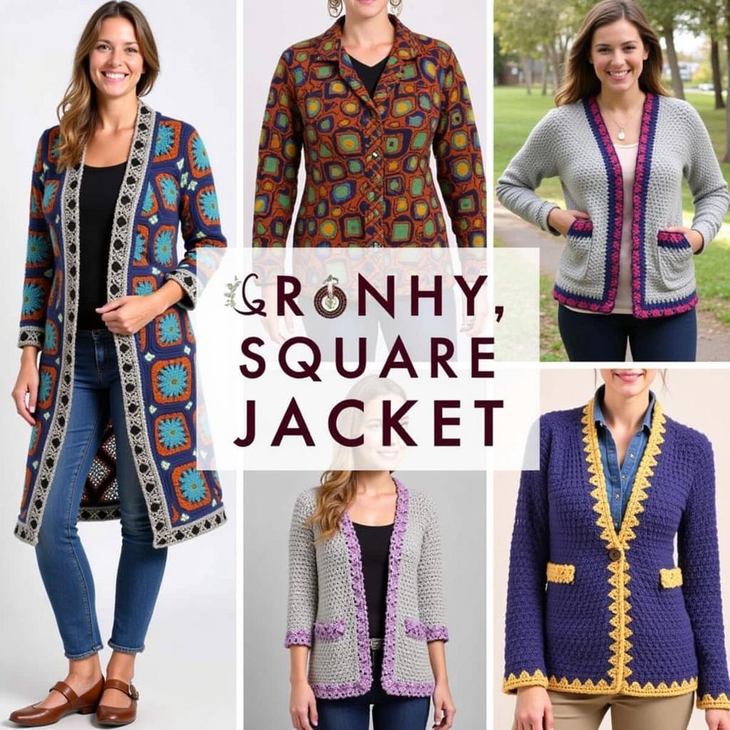 Various Granny Square Jacket Styles