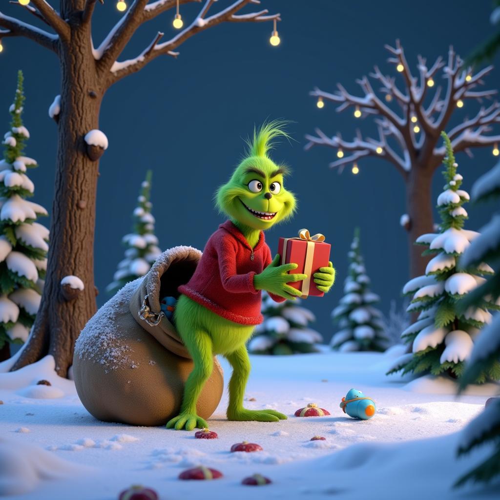 Animated Grinch in Winter Wonderland