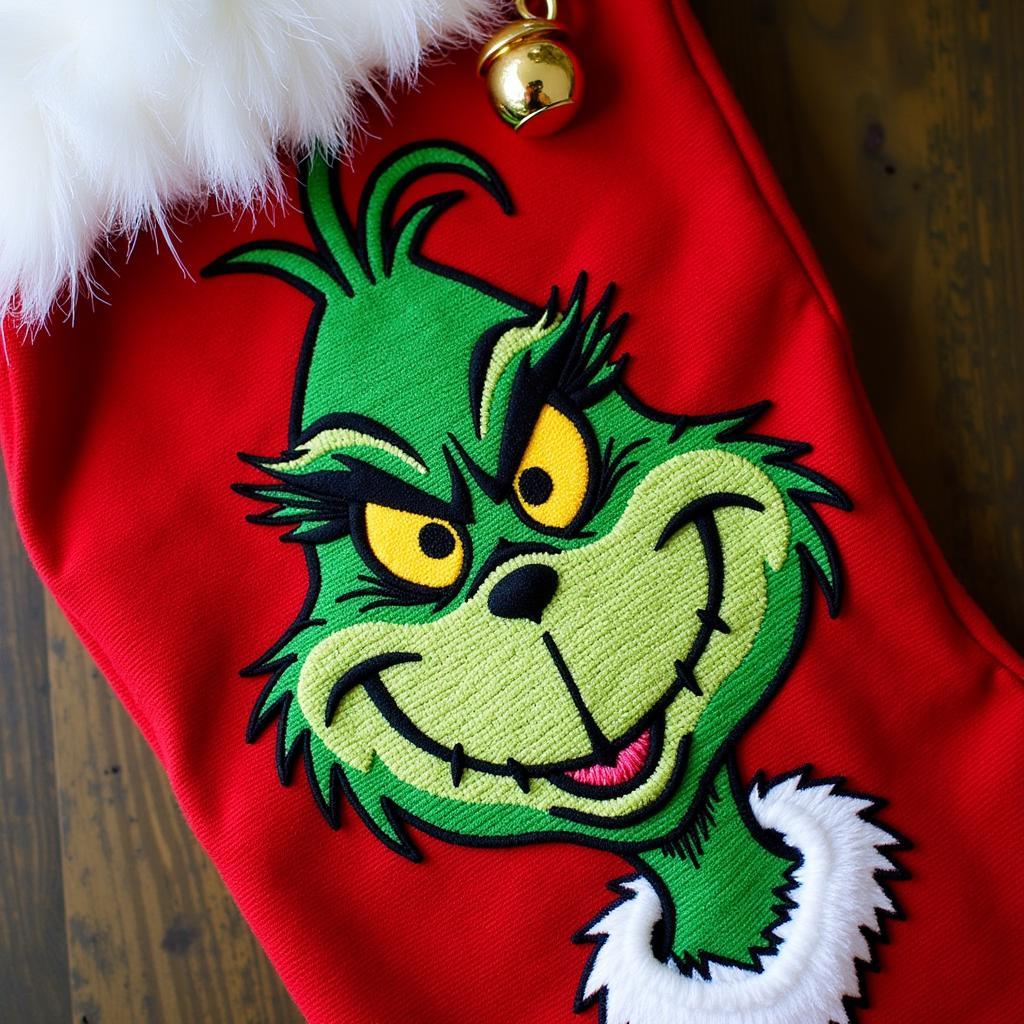 Grinch Cross Stitch Pattern for Christmas Stocking