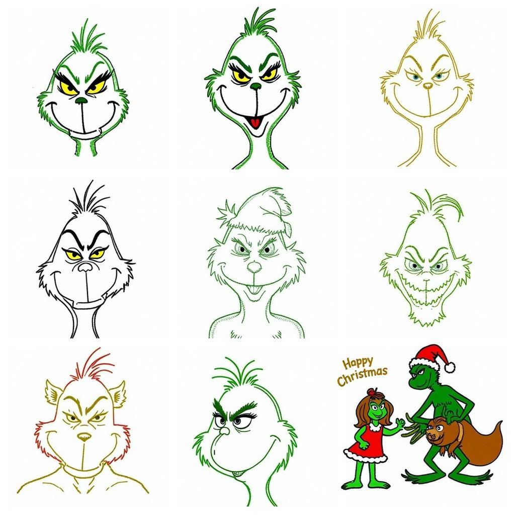 Grinch Embroidery Design Variety