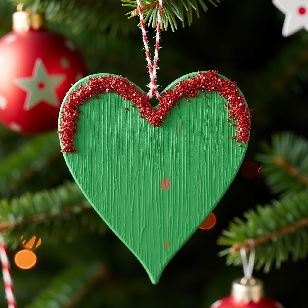 Grinch Heart Ornament