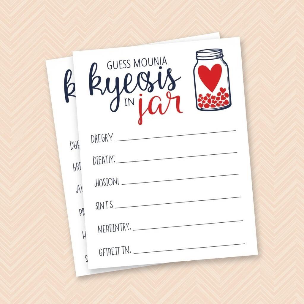 Printable Guess the Kisses Jar Game