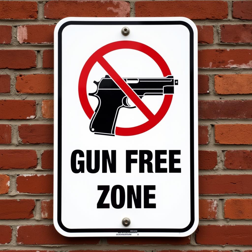 Sign indicating a gun free zone