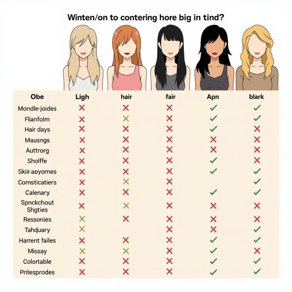 Hair and Skin Type Chart for Hair Removal