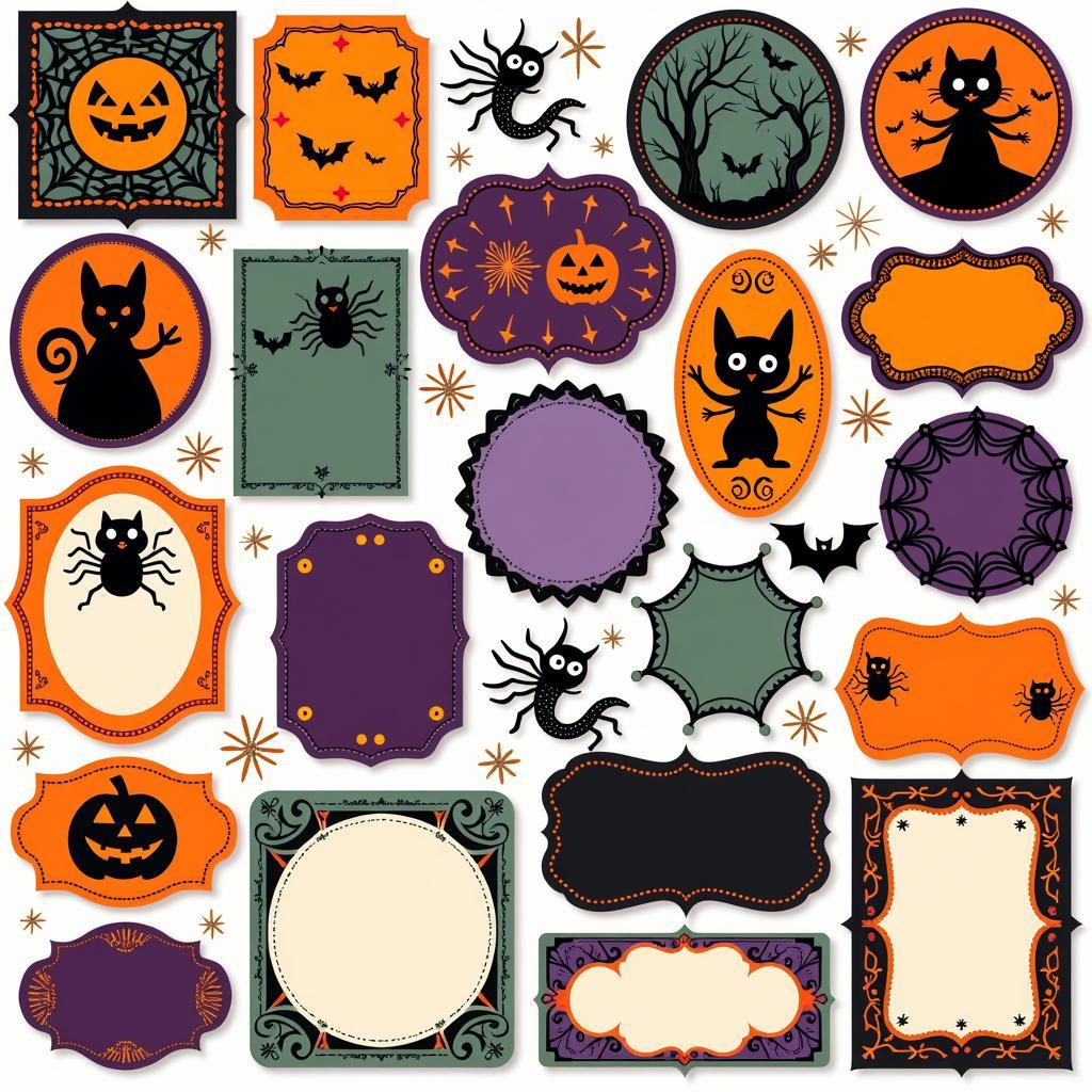 Various Halloween label designs