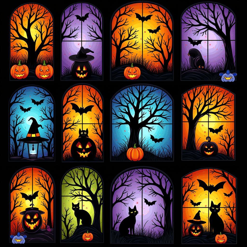 Collection of Halloween Stained Glass Patterns