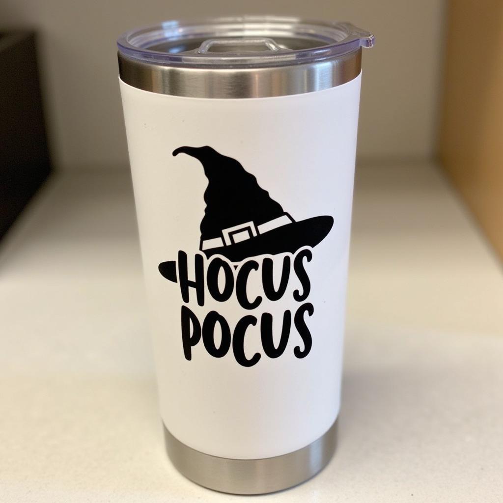 Halloween Tumbler with Hocus Pocus SVG Design