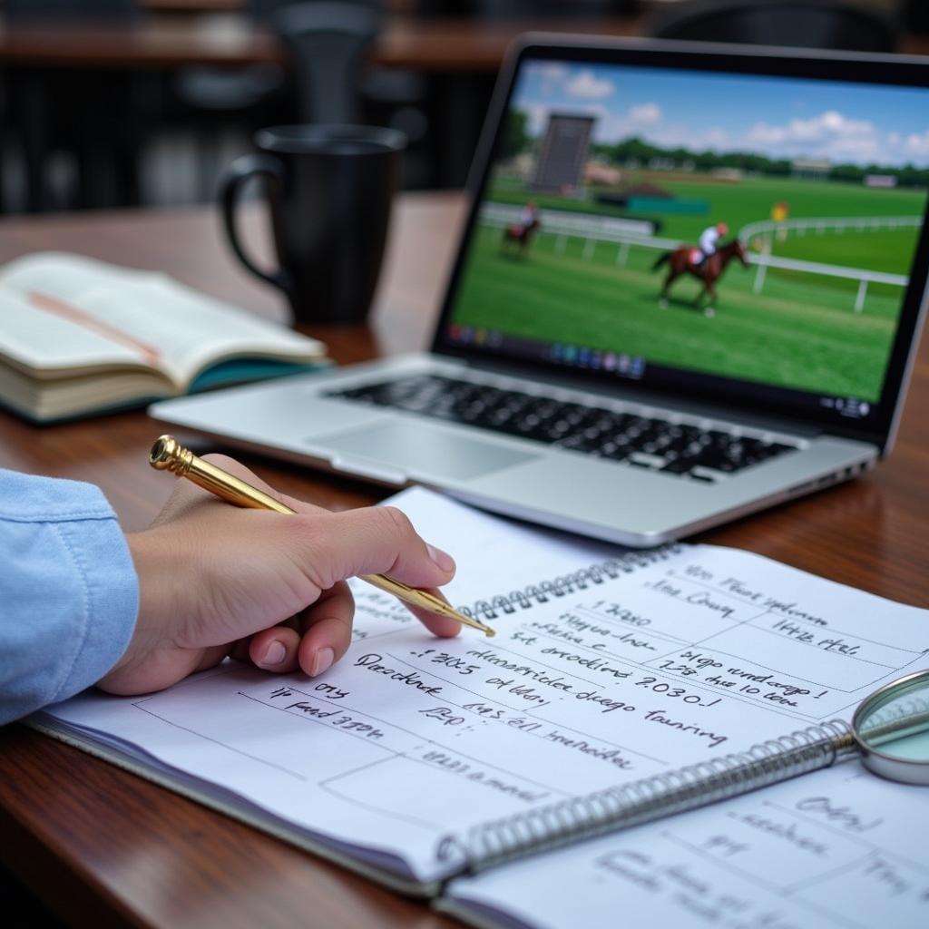 Handicapper Reviewing Race Data