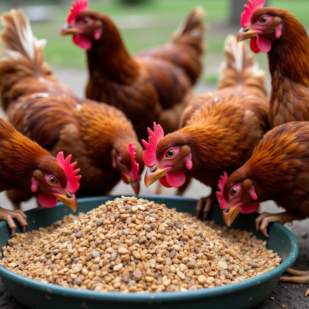 Happy Chickens Enjoying Soy-Free Feed