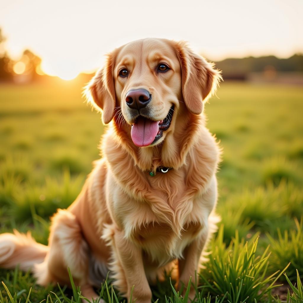 Golden Retriever with Shiny Coat