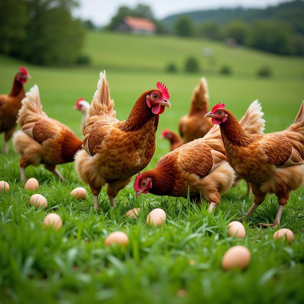 Happy Hens in Pasture