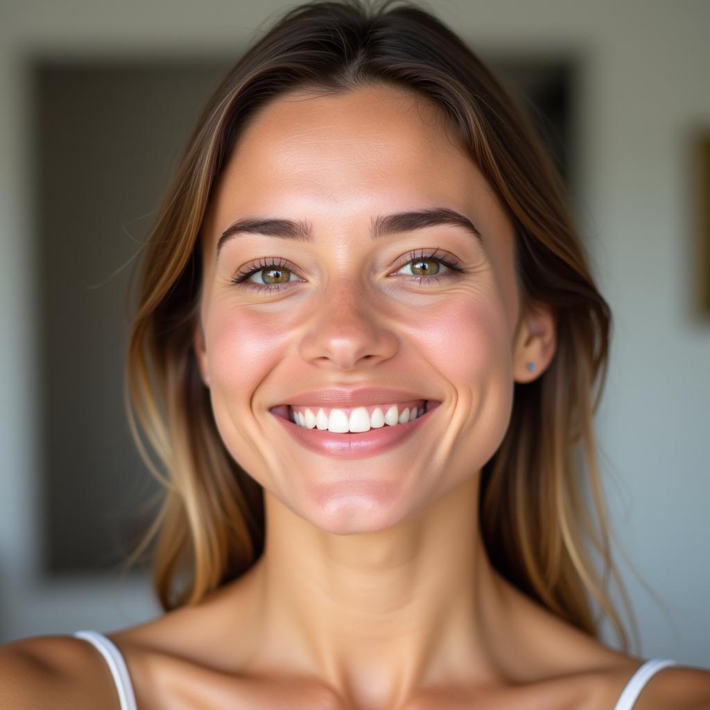 Happy Woman with Glowing Skin