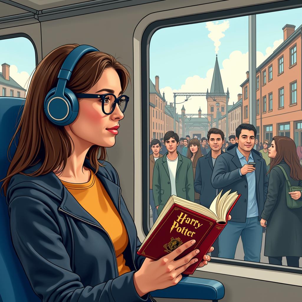 Enjoying Harry Potter Audiobook While Commuting