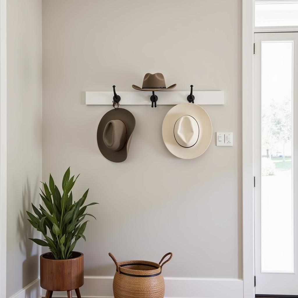 Cowboy hat rack in an entryway