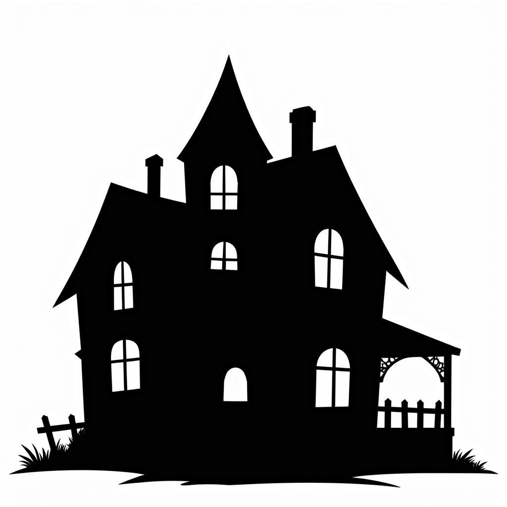 Haunted House Silhouette SVG