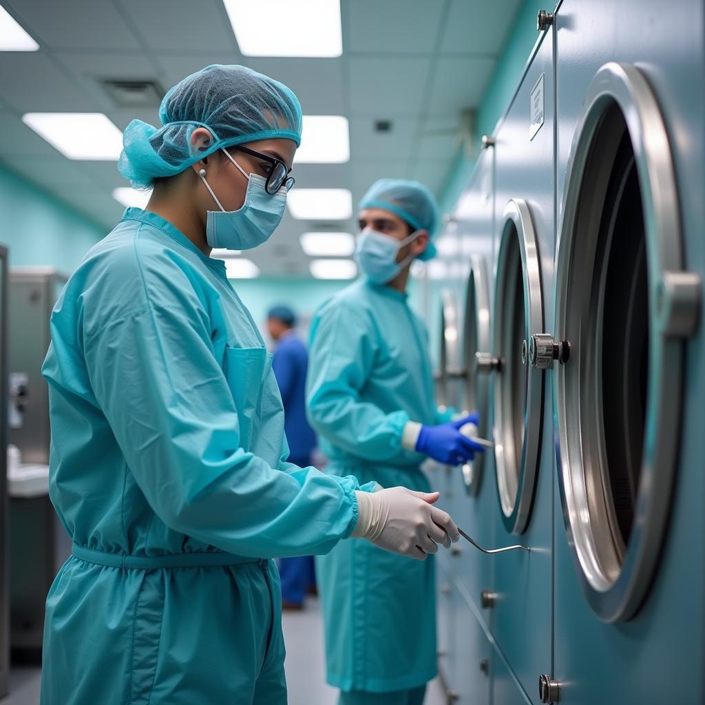 Healthcare Worker in Sterilization Room