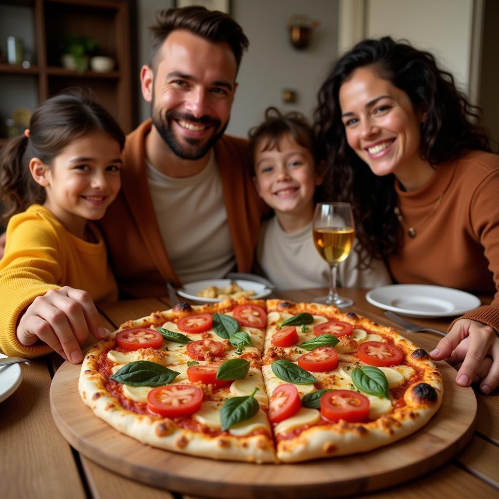 Family Enjoying Healthy Pizza Night